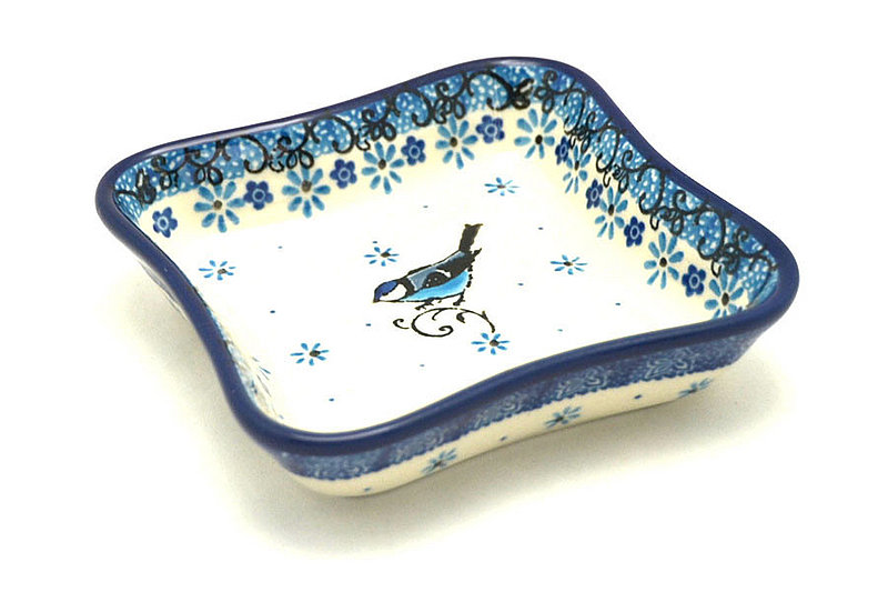 Ceramika Artystyczna Polish Pottery Fluted Dipping Dish - Bluebird 630-2529a (Ceramika Artystyczna)