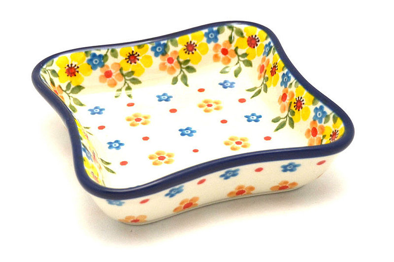 Polish Pottery Fluted Dipping Dish - Buttercup