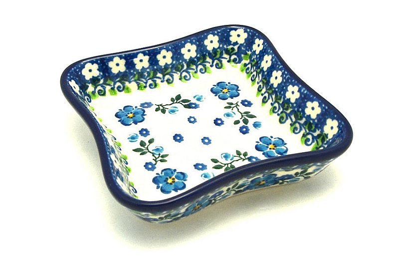 Polish Pottery Fluted Dipping Dish - Calico