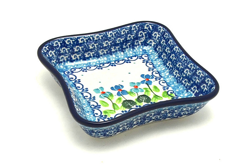 Ceramika Artystyczna Polish Pottery Fluted Dipping Dish - Dutch Iris 630-2668a (Ceramika Artystyczna)