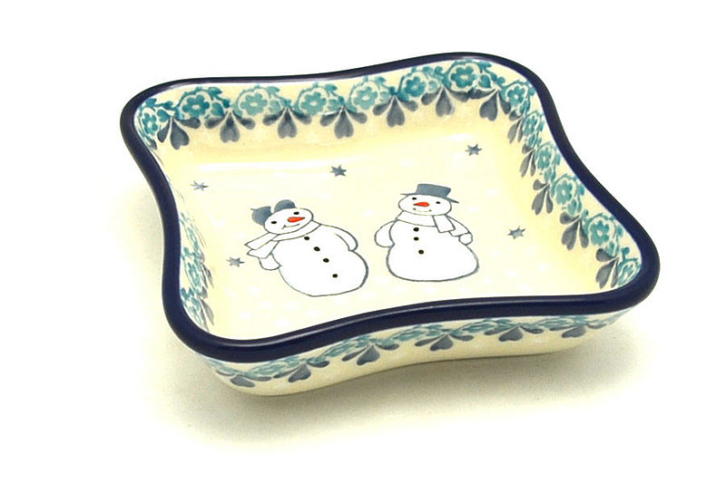 Ceramika Artystyczna Polish Pottery Fluted Dipping Dish - Frost & Flurry 630-2793a (Ceramika Artystyczna)
