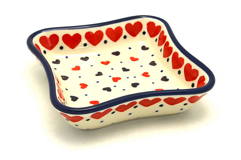 Ceramika Artystyczna Polish Pottery Fluted Dipping Dish - Love Struck 630-2108a (Ceramika Artystyczna)