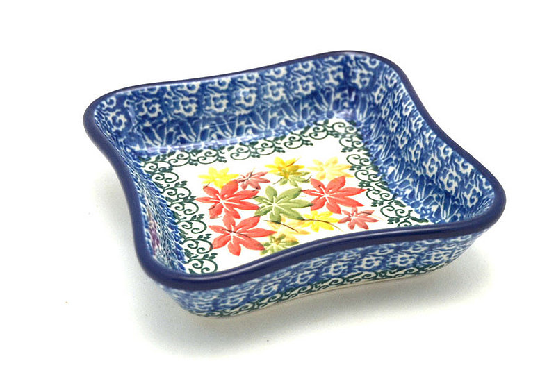 Ceramika Artystyczna Polish Pottery Fluted Dipping Dish - Maple Harvest 630-2533a (Ceramika Artystyczna)