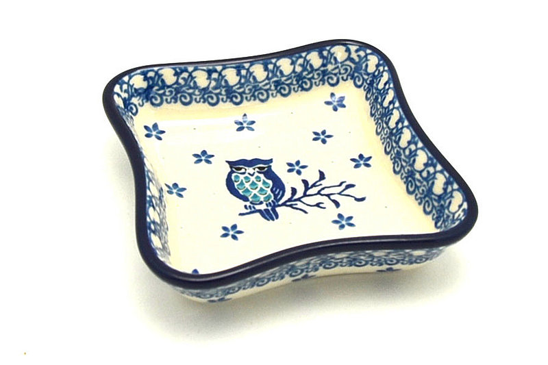 Ceramika Artystyczna Polish Pottery Fluted Dipping Dish - Night Owl 630-2796a (Ceramika Artystyczna)