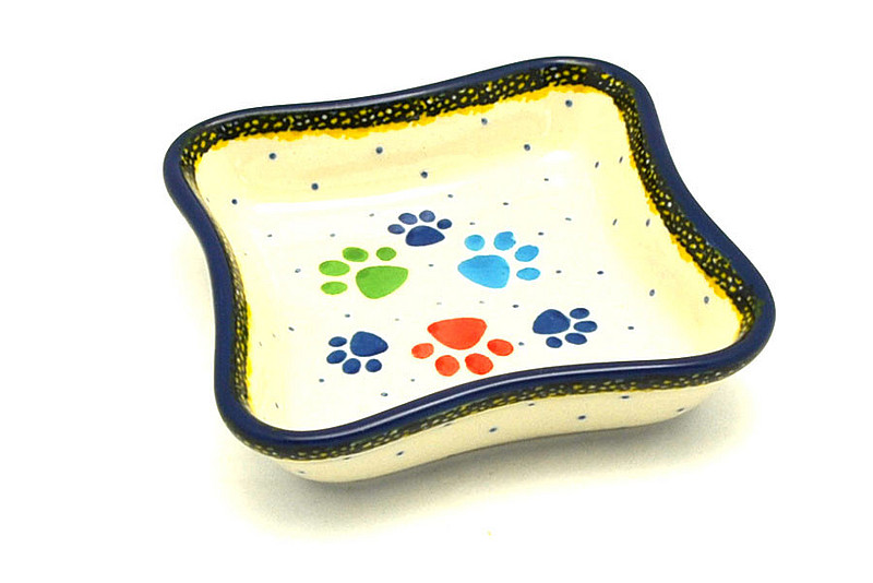 Ceramika Artystyczna Polish Pottery Fluted Dipping Dish - Paw Prints 630-1769a (Ceramika Artystyczna)