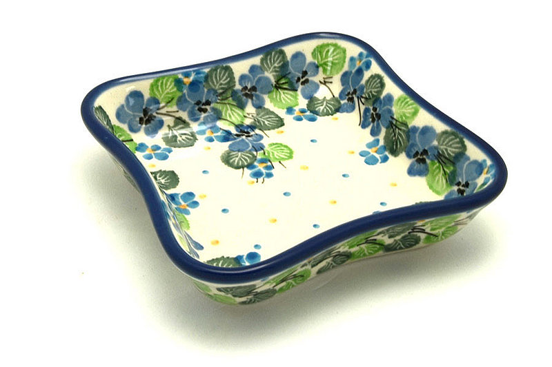 Ceramika Artystyczna Polish Pottery Fluted Dipping Dish - Spring Viola 630-2339a (Ceramika Artystyczna)