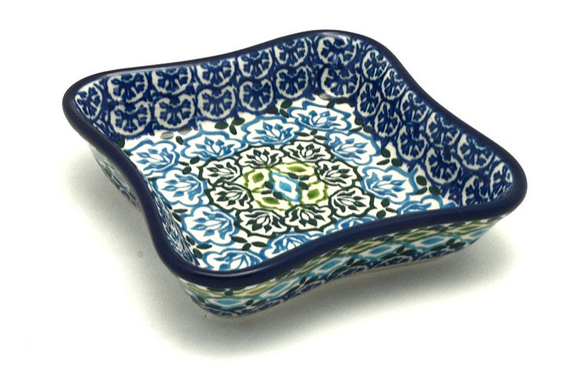 Ceramika Artystyczna Polish Pottery Fluted Dipping Dish - Tranquil Tide 630-1859a (Ceramika Artystyczna)