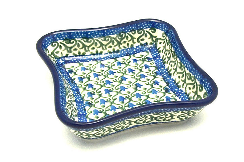 Ceramika Artystyczna Polish Pottery Fluted Dipping Dish - Tulip Trellis 630-0585a (Ceramika Artystyczna)