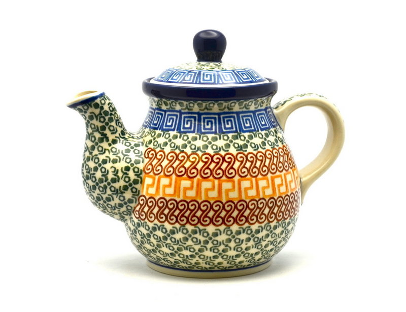 Ceramika Artystyczna Polish Pottery Gooseneck Teapot - 20 oz. - Autumn 119-050a (Ceramika Artystyczna)