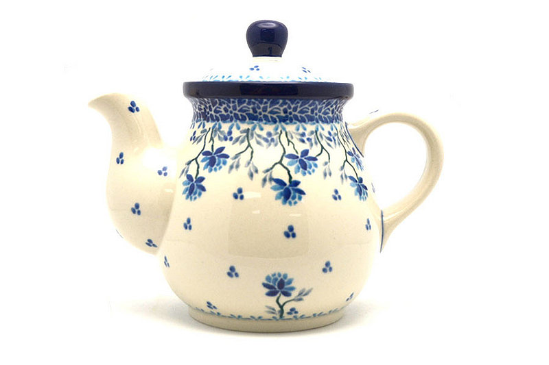 Polish Pottery Gooseneck Teapot - 20 oz. - Clover Field