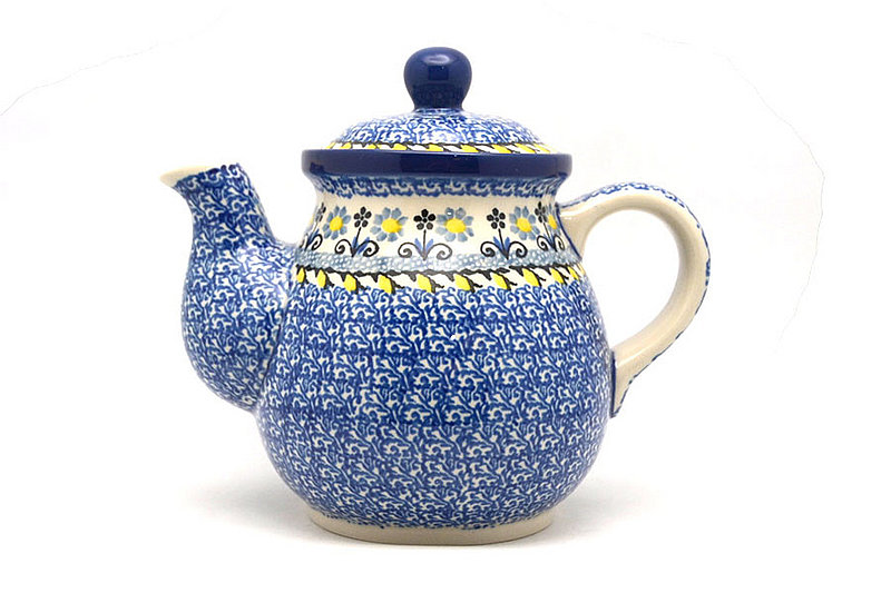 Polish Pottery Gooseneck Teapot - 20 oz. - Daisy Maize