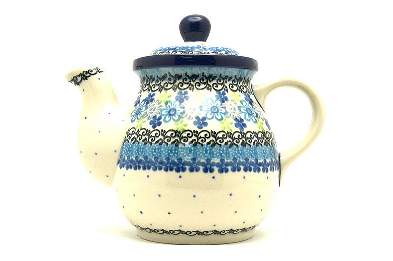 Ceramika Artystyczna Polish Pottery Gooseneck Teapot - 20 oz. - Flower Works 119-2633a (Ceramika Artystyczna)