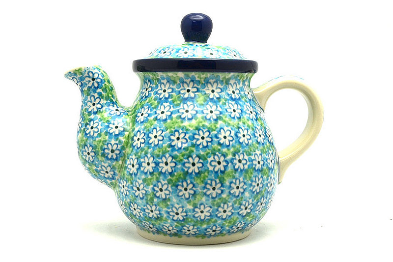 Ceramika Artystyczna Polish Pottery Gooseneck Teapot - 20 oz. - Key Lime 119-2252a (Ceramika Artystyczna)