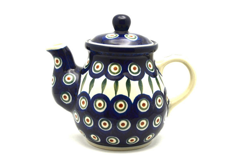 Ceramika Artystyczna Polish Pottery Gooseneck Teapot - 20 oz. - Peacock 119-054a (Ceramika Artystyczna)