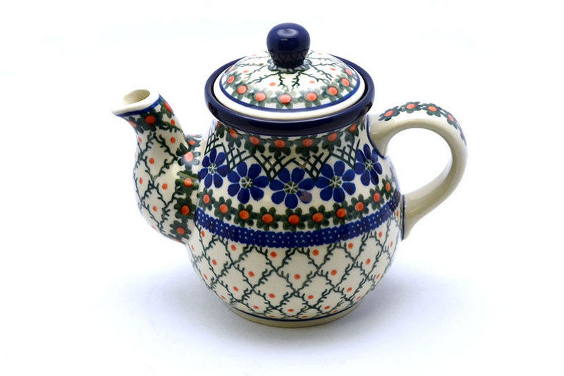 Polish Pottery Gooseneck Teapot - 20 oz. - Primrose