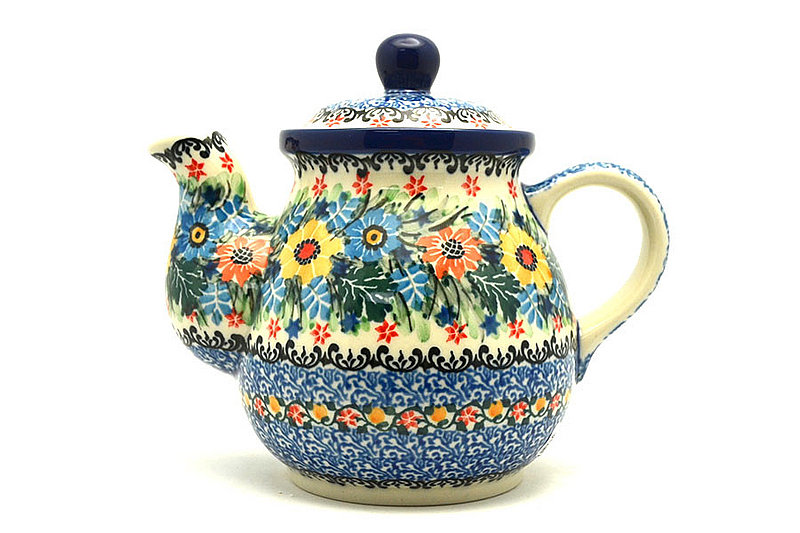 Ceramika Artystyczna Polish Pottery Gooseneck Teapot - 20 oz. - Unikat Signature - U3218 119-U3218 (Ceramika Artystyczna)