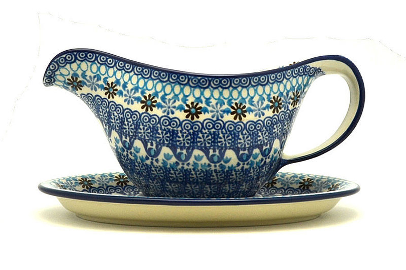 Ceramika Artystyczna Polish Pottery Gravy Boat - Blue Yonder 239-2187a (Ceramika Artystyczna)