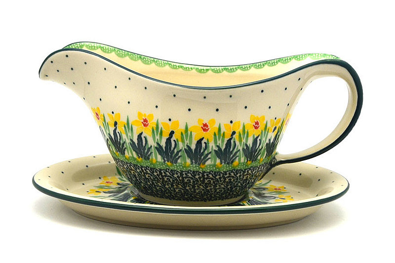 Ceramika Artystyczna Polish Pottery Gravy Boat - Daffodil 239-2122q (Ceramika Artystyczna)