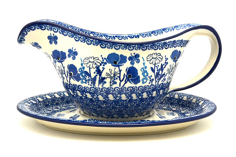 Ceramika Artystyczna Polish Pottery Gravy Boat - Evening Poppies 239-2902a (Ceramika Artystyczna)