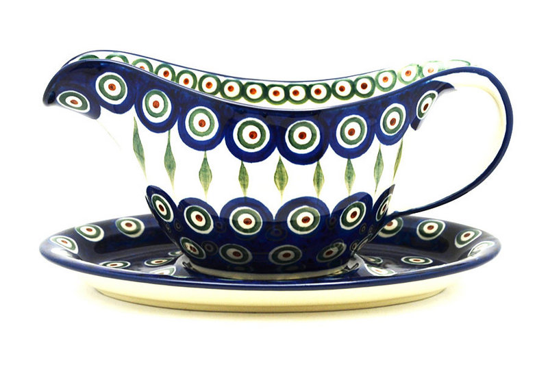 Ceramika Artystyczna Polish Pottery Gravy Boat - Peacock 239-054a (Ceramika Artystyczna)