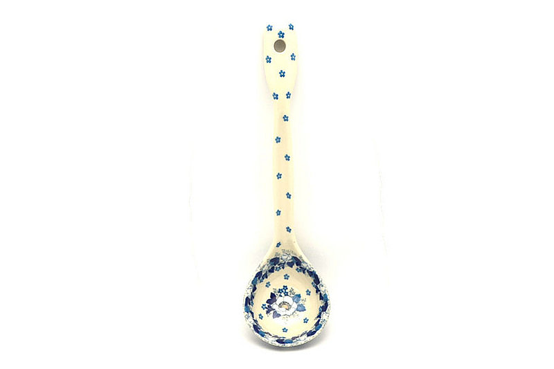 Ceramika Artystyczna Polish Pottery Ladle - Large - White Poppy 560-2222a (Ceramika Artystyczna)