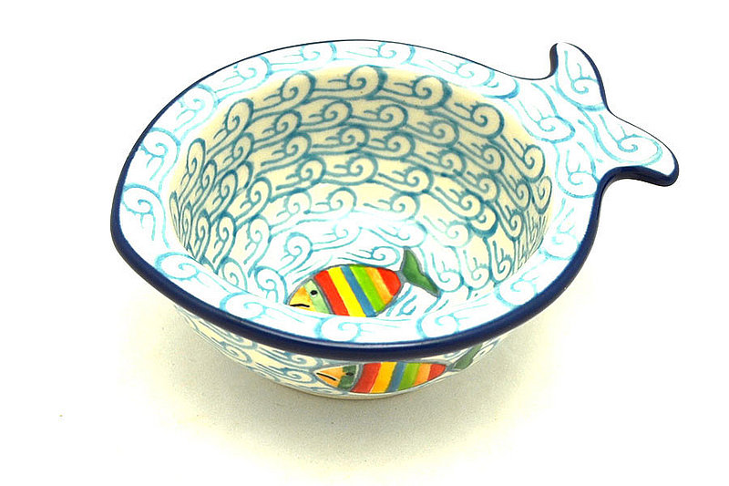 Ceramika Artystyczna Polish Pottery Little Fish Snack Bowl - Rainbow Fish E35-2540a (Ceramika Artystyczna)