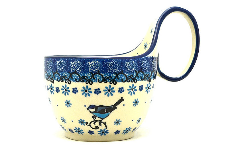 Ceramika Artystyczna Polish Pottery Loop Handle Bowl - Bluebird 845-2529a (Ceramika Artystyczna)