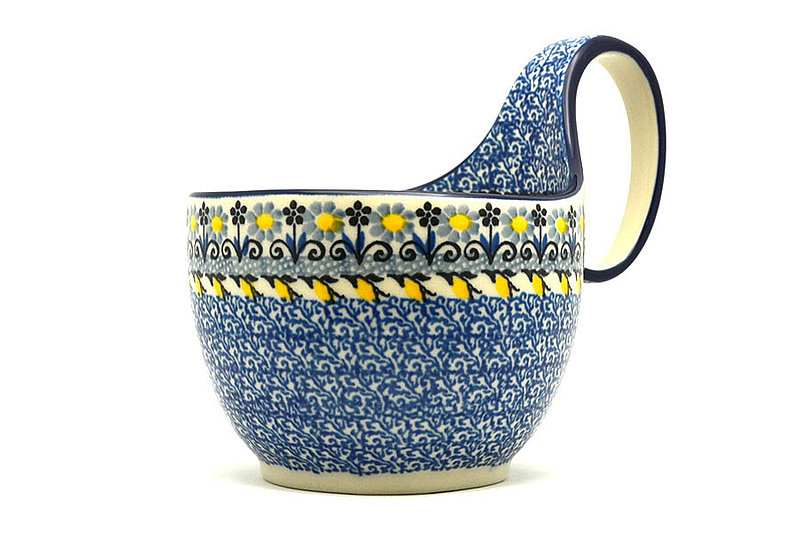 Ceramika Artystyczna Polish Pottery Loop Handle Bowl - Daisy Maize 845-2178a (Ceramika Artystyczna)