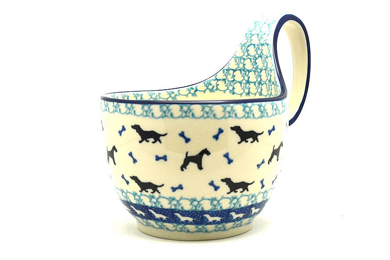 Ceramika Artystyczna Polish Pottery Loop Handle Bowl - Dog Park 845-2680a (Ceramika Artystyczna)