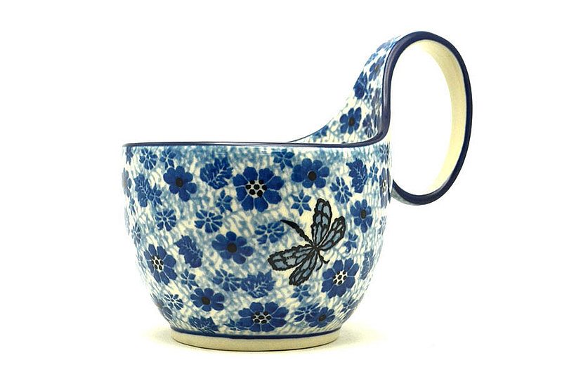 Ceramika Artystyczna Polish Pottery Loop Handle Bowl - Hidden Dragonfly 845-1443a (Ceramika Artystyczna)