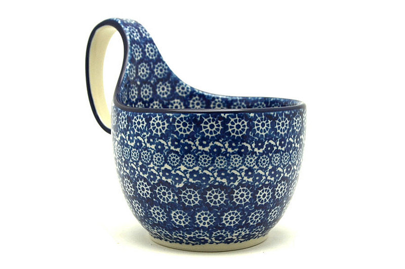 Ceramika Artystyczna Polish Pottery Loop Handle Bowl - Midnight 845-2615a (Ceramika Artystyczna)