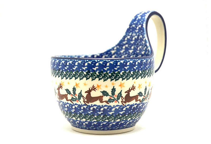Ceramika Artystyczna Polish Pottery Loop Handle Bowl - Prancer 845-1485a (Ceramika Artystyczna)