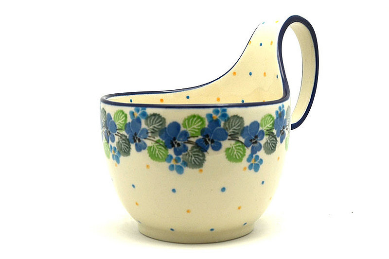 Ceramika Artystyczna Polish Pottery Loop Handle Bowl - Spring Viola 845-2339a (Ceramika Artystyczna)