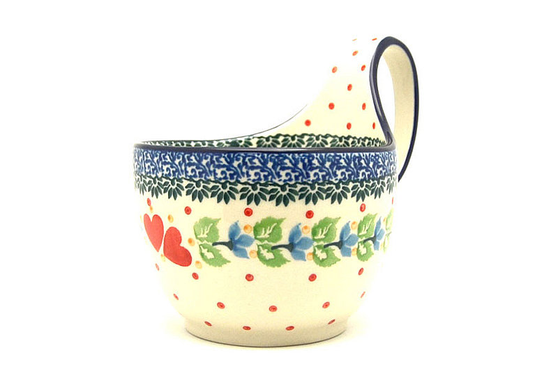 Ceramika Artystyczna Polish Pottery Loop Handle Bowl - Sweet Hearts 845-2732a (Ceramika Artystyczna)