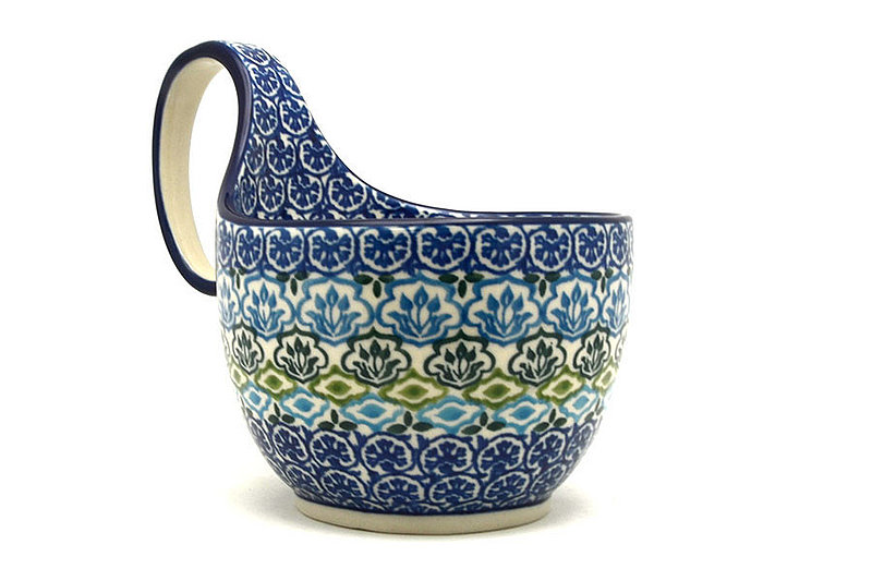 Ceramika Artystyczna Polish Pottery Loop Handle Bowl - Tranquil Tide 845-1859a (Ceramika Artystyczna)