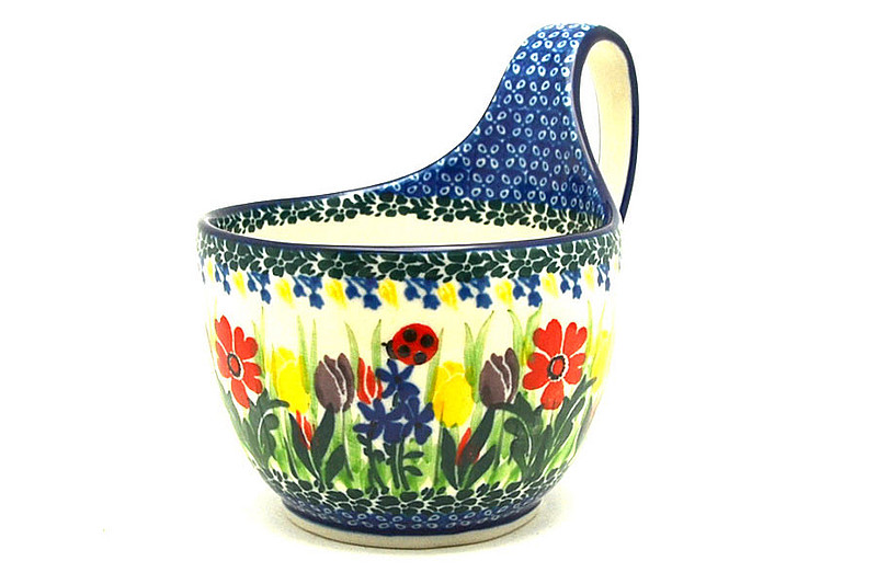 Ceramika Artystyczna Polish Pottery Loop Handle Bowl - Unikat Signature U3787 845-U3787 (Ceramika Artystyczna)