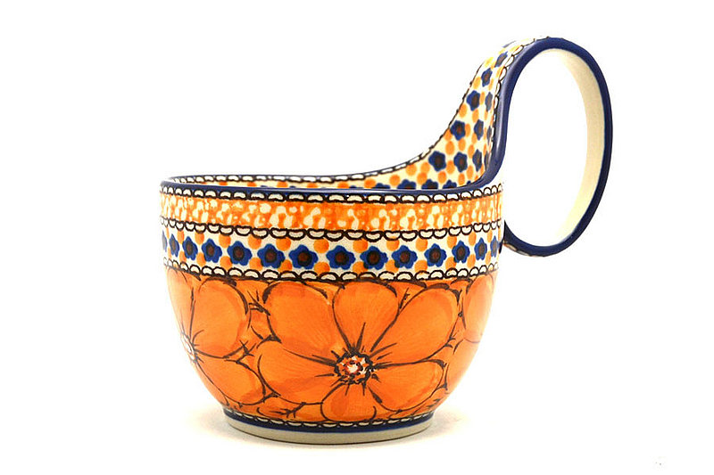 Ceramika Artystyczna Polish Pottery Loop Handle Bowl - Unikat Signature U408B 845-U408B (Ceramika Artystyczna)