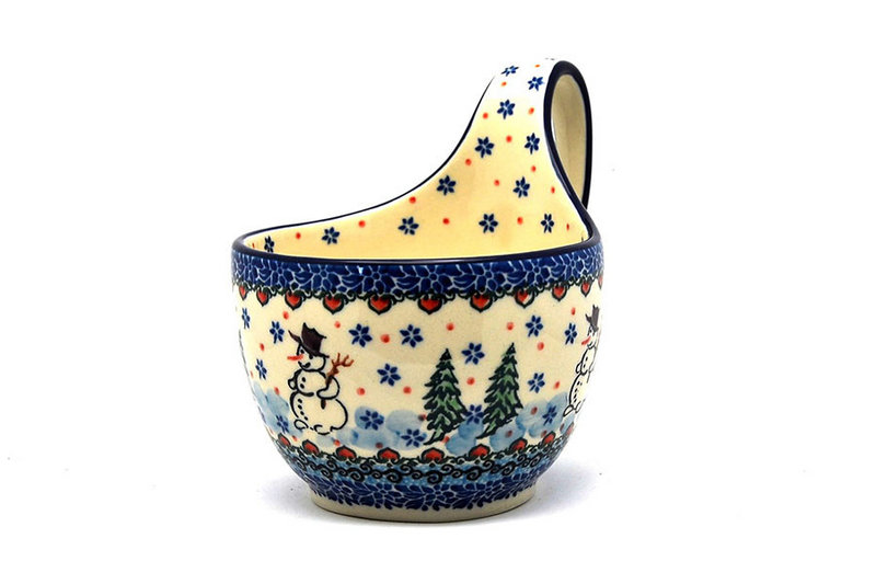 Ceramika Artystyczna Polish Pottery Loop Handle Bowl - Unikat Signature U4661 845-U4661 (Ceramika Artystyczna)