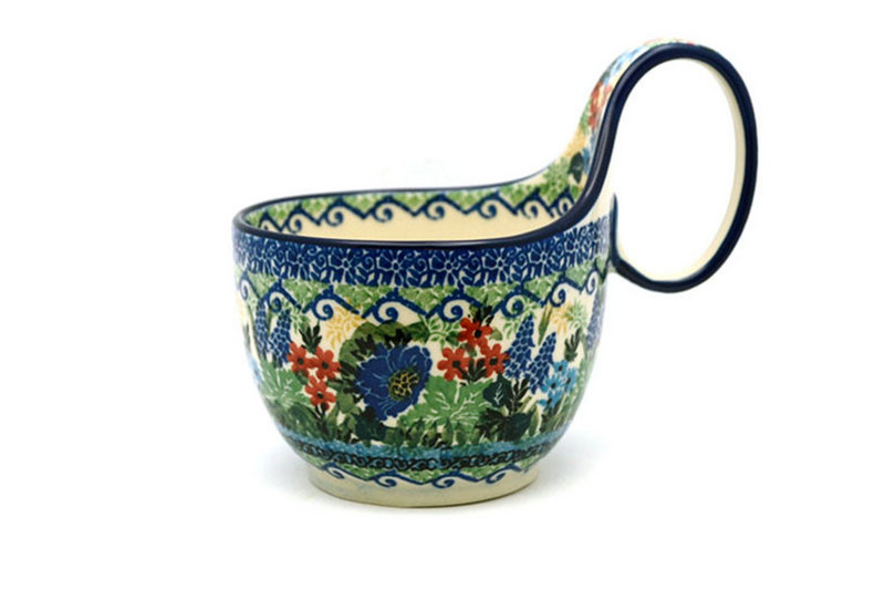 Ceramika Artystyczna Polish Pottery Loop Handle Bowl - Unikat Signature U4695 845-U4695 (Ceramika Artystyczna)