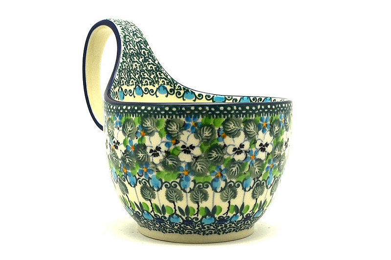 Ceramika Artystyczna Polish Pottery Loop Handle Bowl - Unikat Signature U4795 845-U4795 (Ceramika Artystyczna)