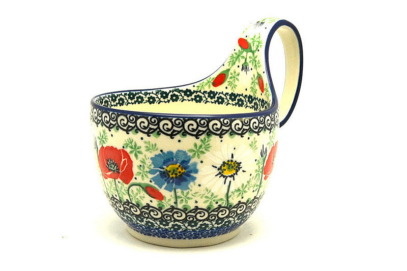 Ceramika Artystyczna Polish Pottery Loop Handle Bowl - Unikat Signature U4968 845-U4968 (Ceramika Artystyczna)