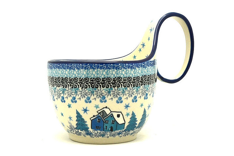 Polish Pottery Loop Handle Bowl - Unikat Signature U5045