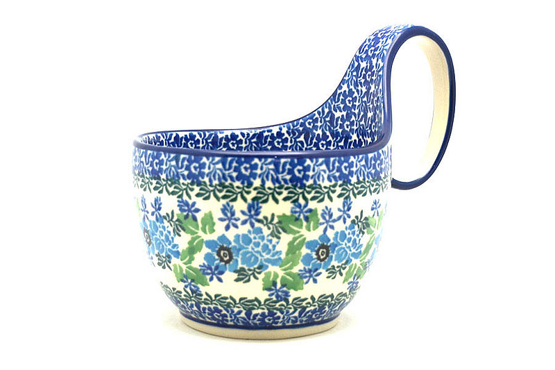 Ceramika Artystyczna Polish Pottery Loop Handle Bowl - Wild Indigo 845-1865a (Ceramika Artystyczna)