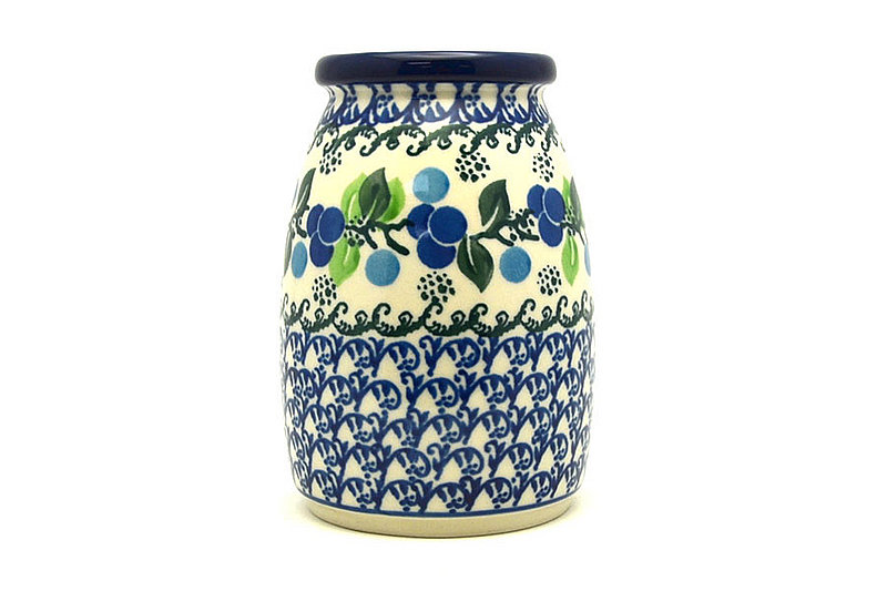 Ceramika Artystyczna Polish Pottery Milk Bottle Vase - Blue Berries 196-1416a (Ceramika Artystyczna)