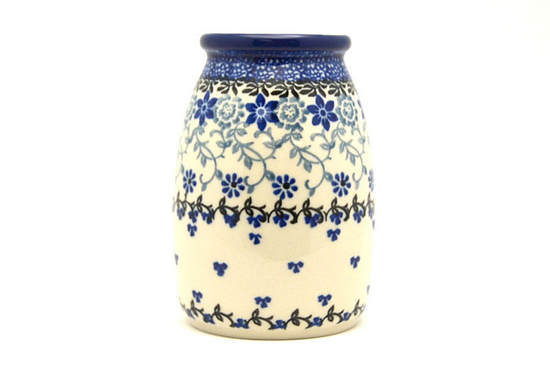 Polish Pottery Milk Bottle Vase - Silver Lace