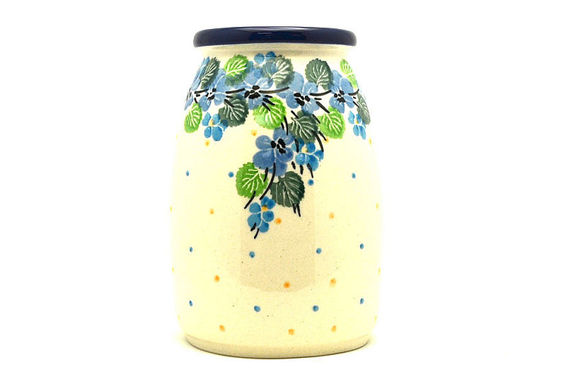 Polish Pottery Milk Bottle Vase - Spring Viola