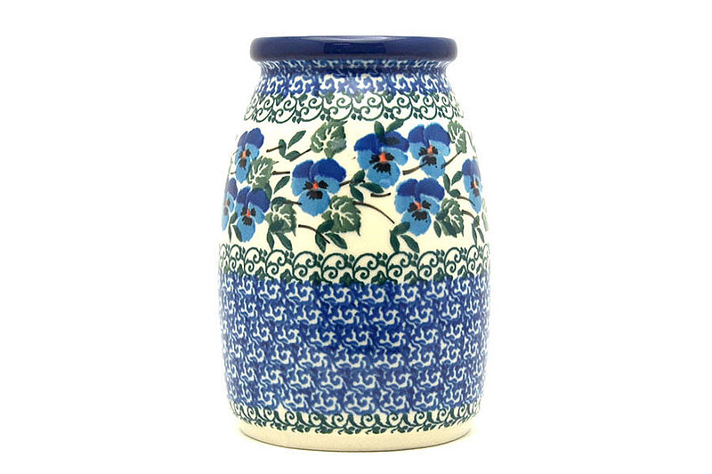 Polish Pottery Milk Bottle Vase - Winter Viola