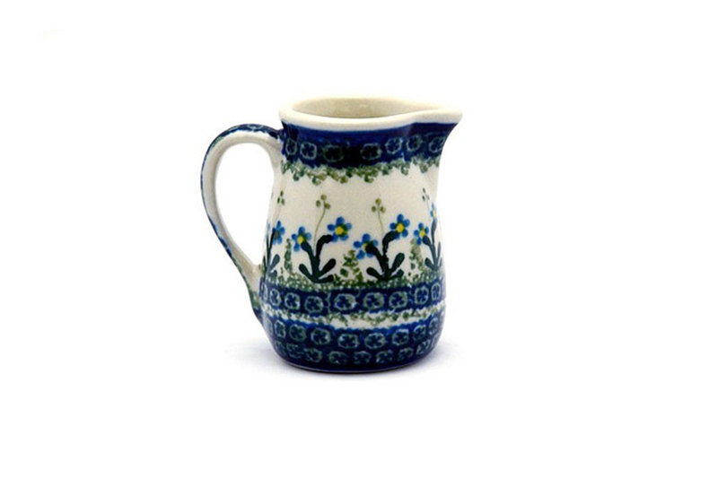Polish Pottery Miniature Pitcher - Blue Spring Daisy
