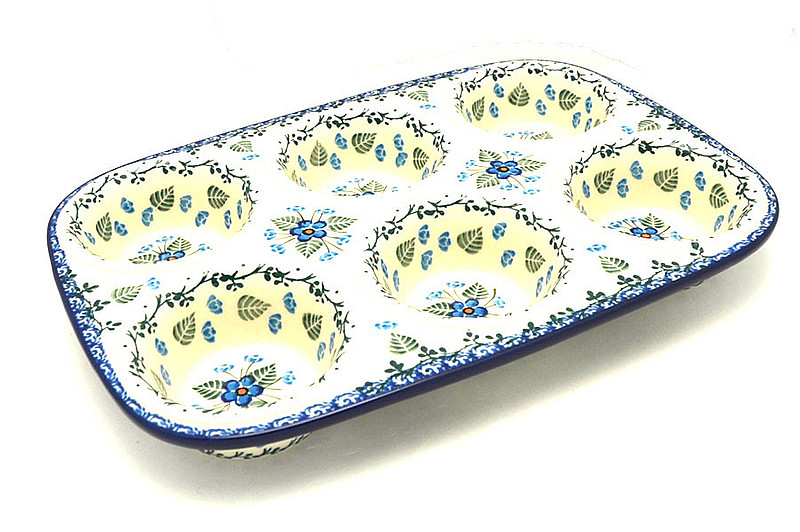 Ceramika Artystyczna Polish Pottery Muffin Pan - Parisian Posies 811-2272a (Ceramika Artystyczna)