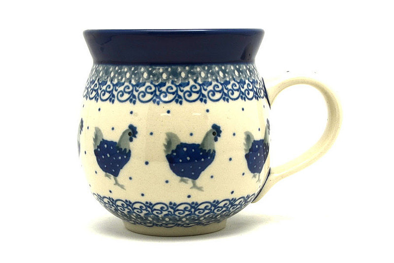 Polish Pottery Mug - 11 oz. Bubble - Blue Hen